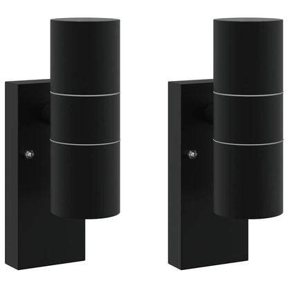 vidaXL Outdoor Wall Light 2 pcs Black 7 x 10 x 22 cm