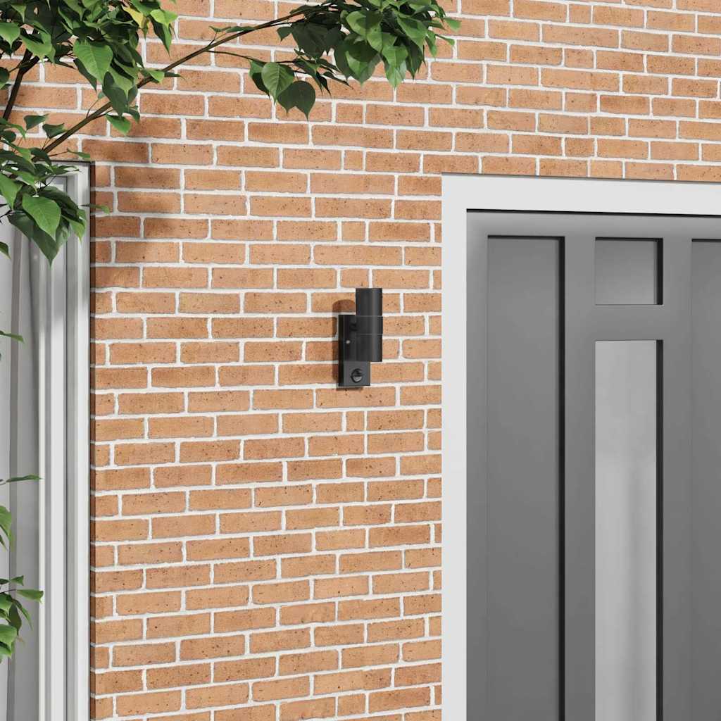 vidaXL Outdoor Wall Light Black 7 x 10 x 22 cm