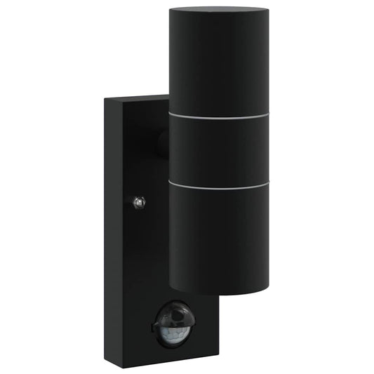vidaXL Outdoor Wall Light Black 7 x 10 x 22 cm Stainless steel