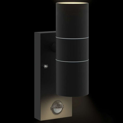 vidaXL Outdoor Wall Light Black 7 x 10 x 22 cm