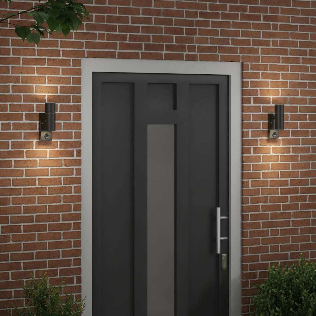 vidaXL Outdoor Wall Light 2 pcs Black 7 x 10 x 22 cm