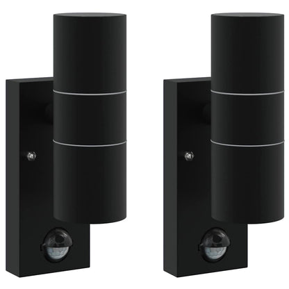 vidaXL Outdoor Wall Light 2 pcs Black 7 x 10 x 22 cm