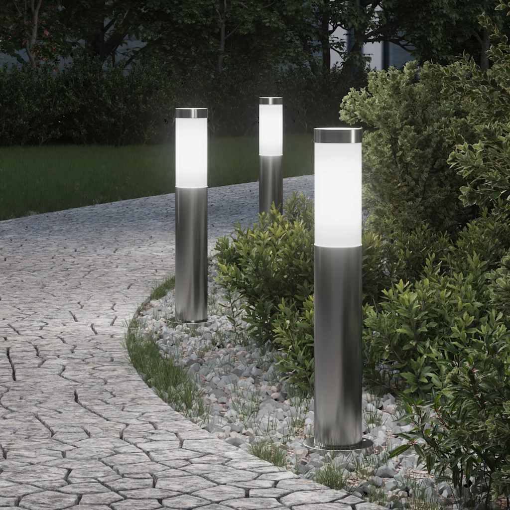 vidaXL Bollard Lights 3pcs 50 cm Stainless Steel IP44