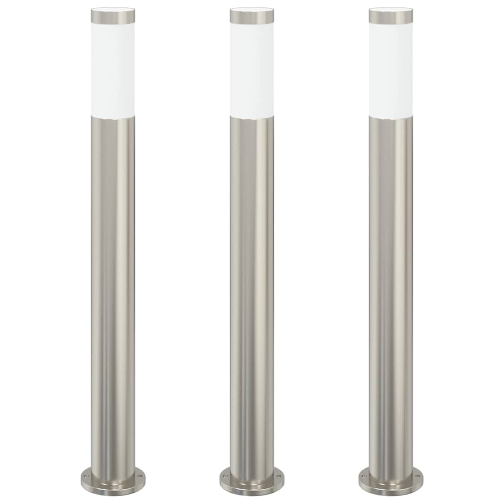 vidaXL Bollard Lights 3pcs 80 cm Stainless Steel IP44