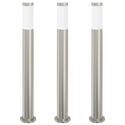 vidaXL Bollard Lights 3pcs 80 cm Stainless Steel IP44