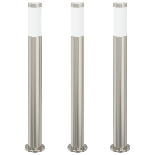 vidaXL Bollard Lights 3pcs 80 cm Stainless Steel IP44