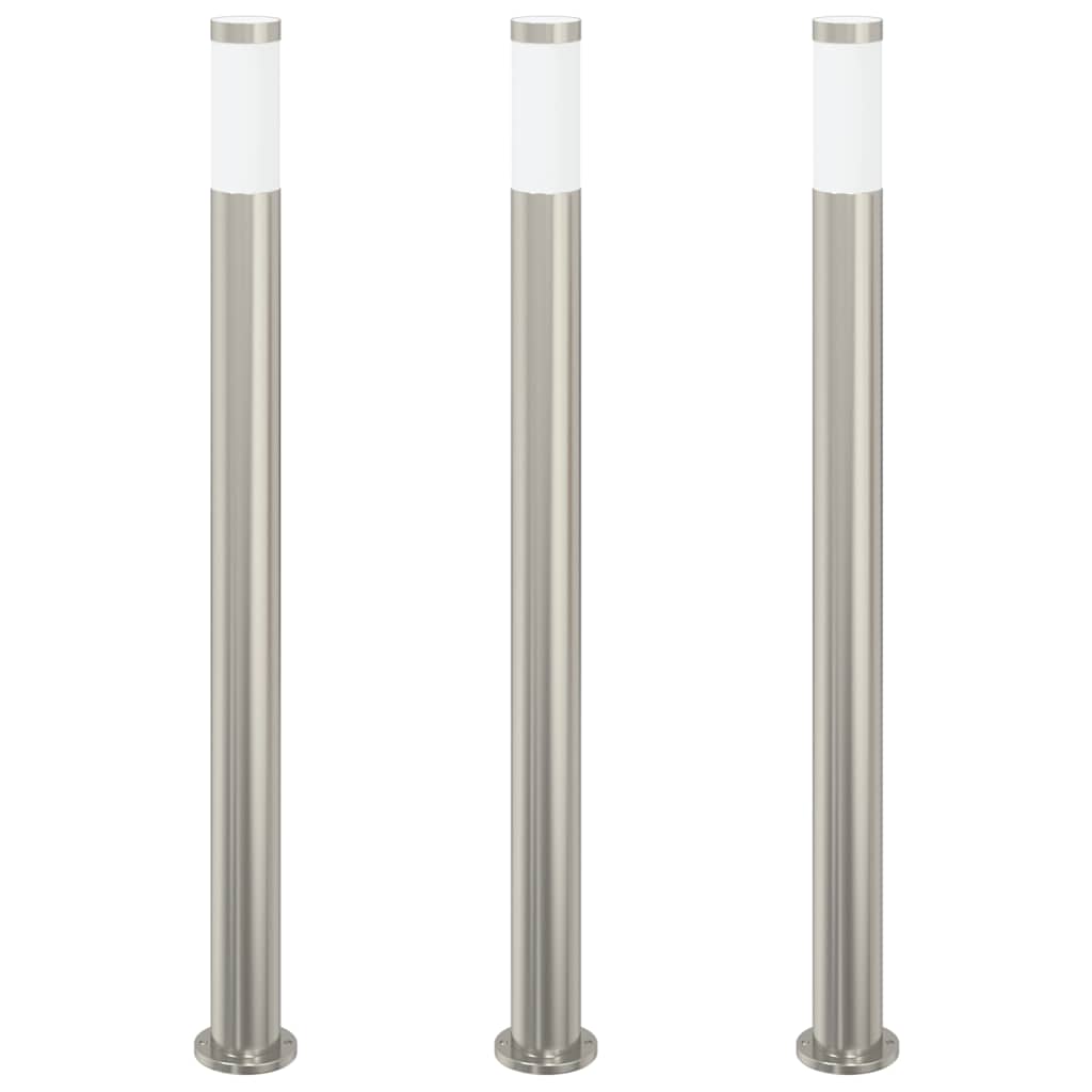 vidaXL Bollard Lights 3pcs 110 cm Stainless Steel IP44
