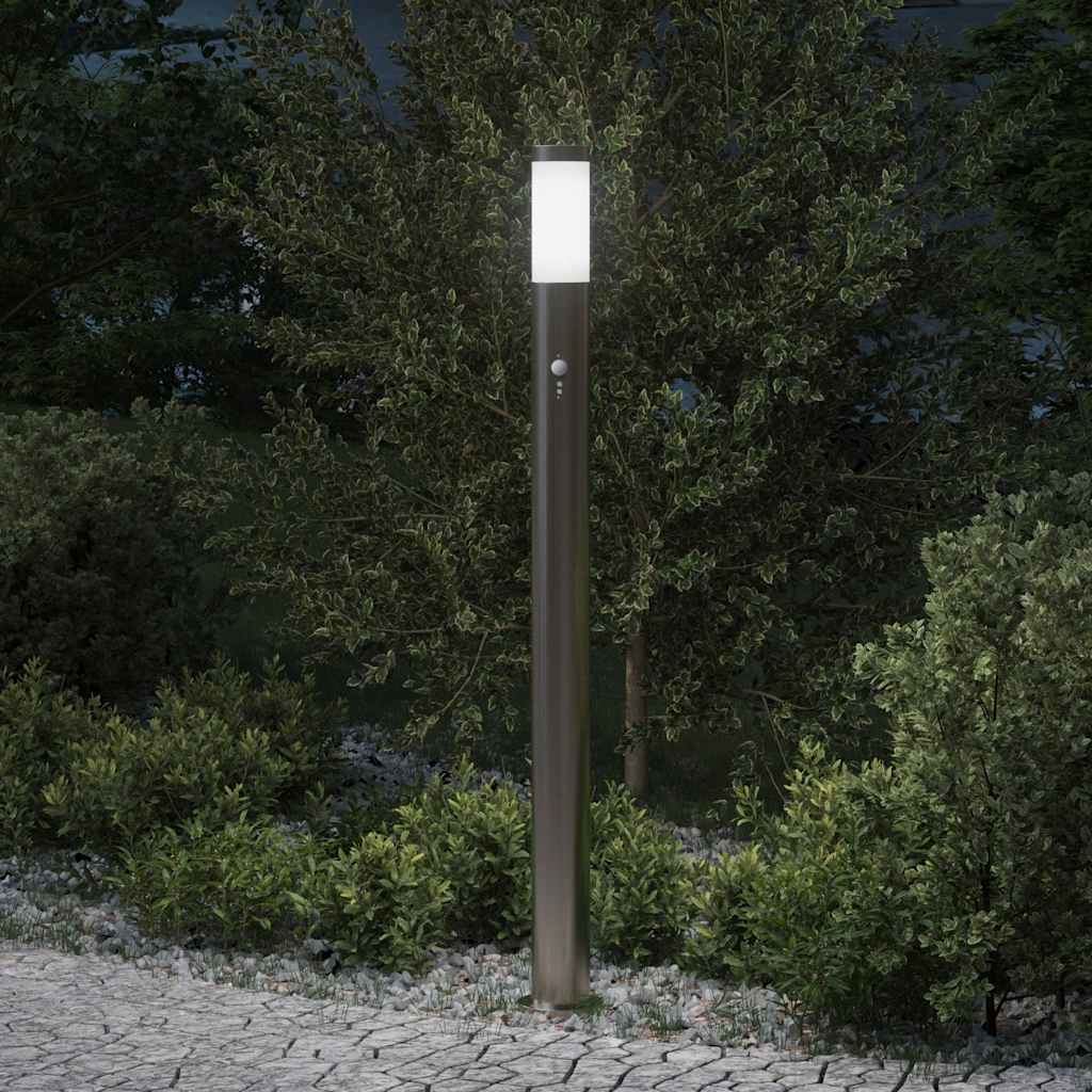 vidaXL Bollard Light with Sensor 110 cm Stainless Steel IP44
