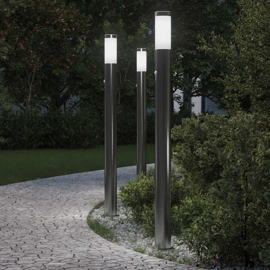 vidaXL Bollard Lights with Sensor 3pcs 110 cm Stainless Steel IP44