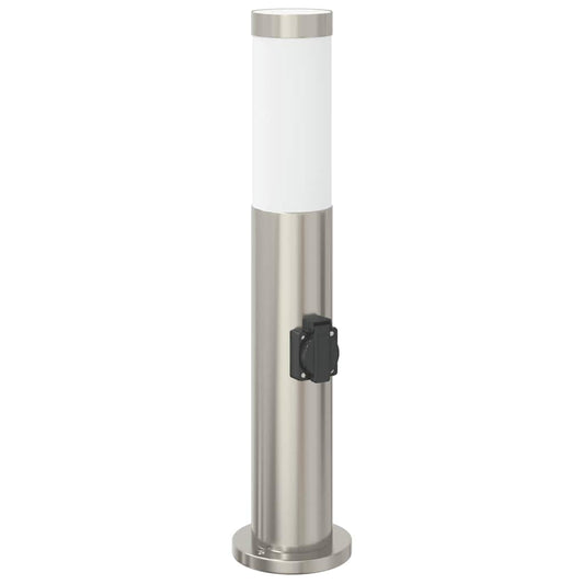 vidaXL Bollard Light with Outlet 50 cm Stainless Steel IP44