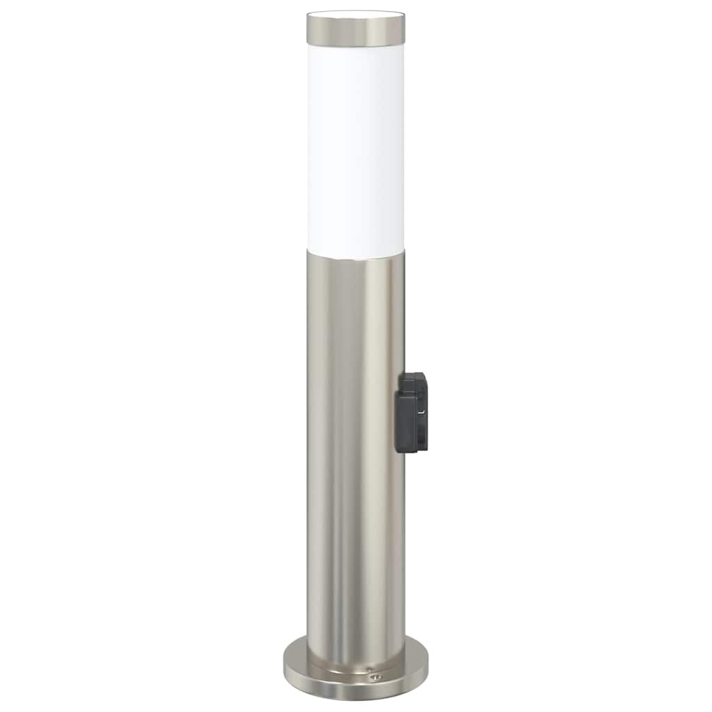 vidaXL Bollard Light with Outlet 50 cm Stainless Steel IP44