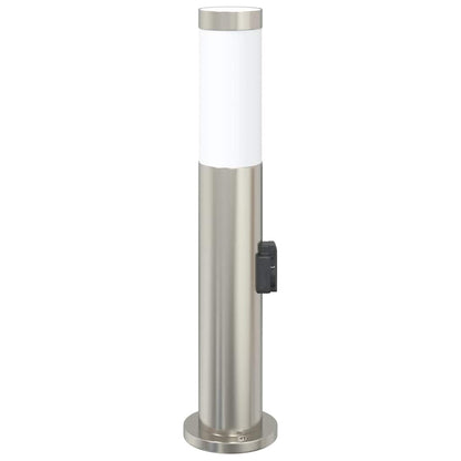 vidaXL Bollard Light with Outlet 50 cm Stainless Steel IP44