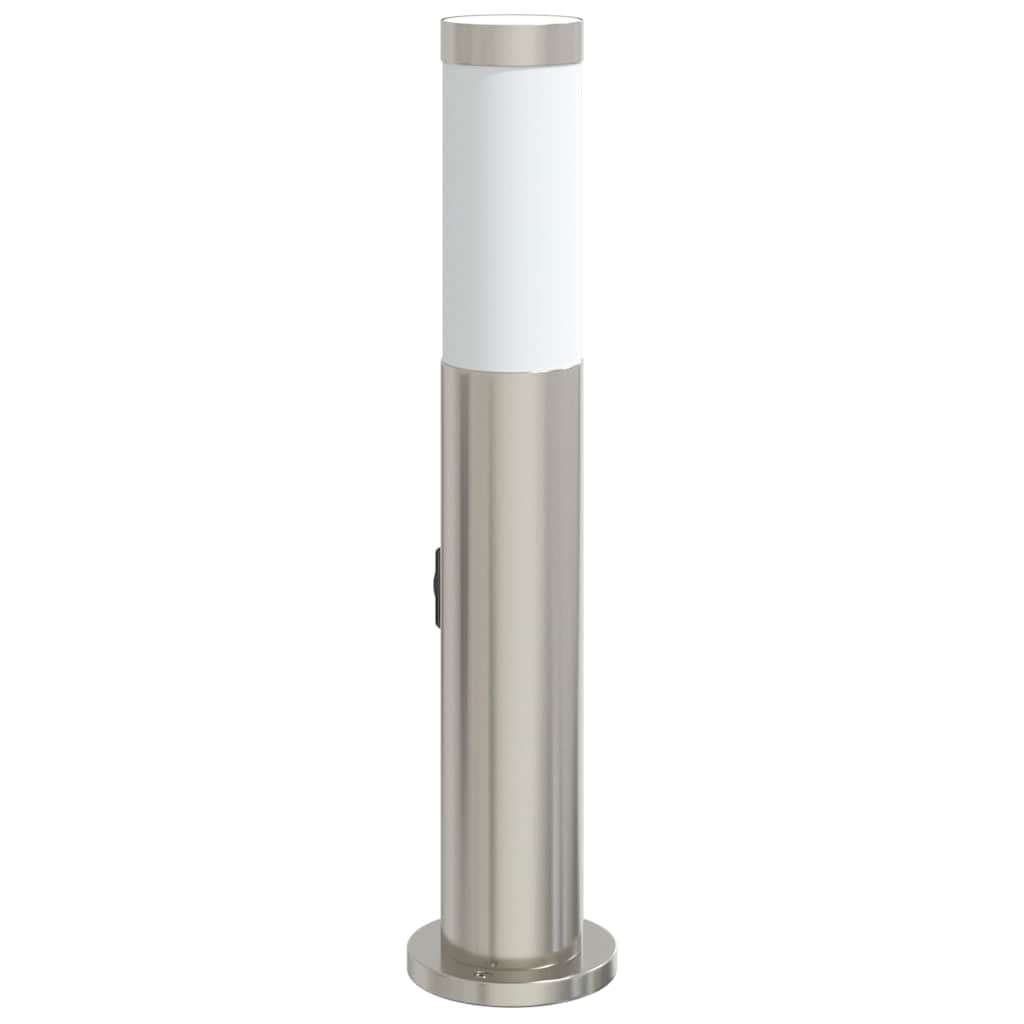 vidaXL Bollard Light with Outlet 50 cm Stainless Steel IP44