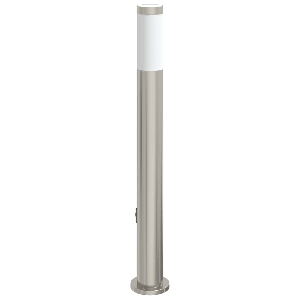 vidaXL Bollard Light with Outlet 80 cm Stainless Steel IP44
