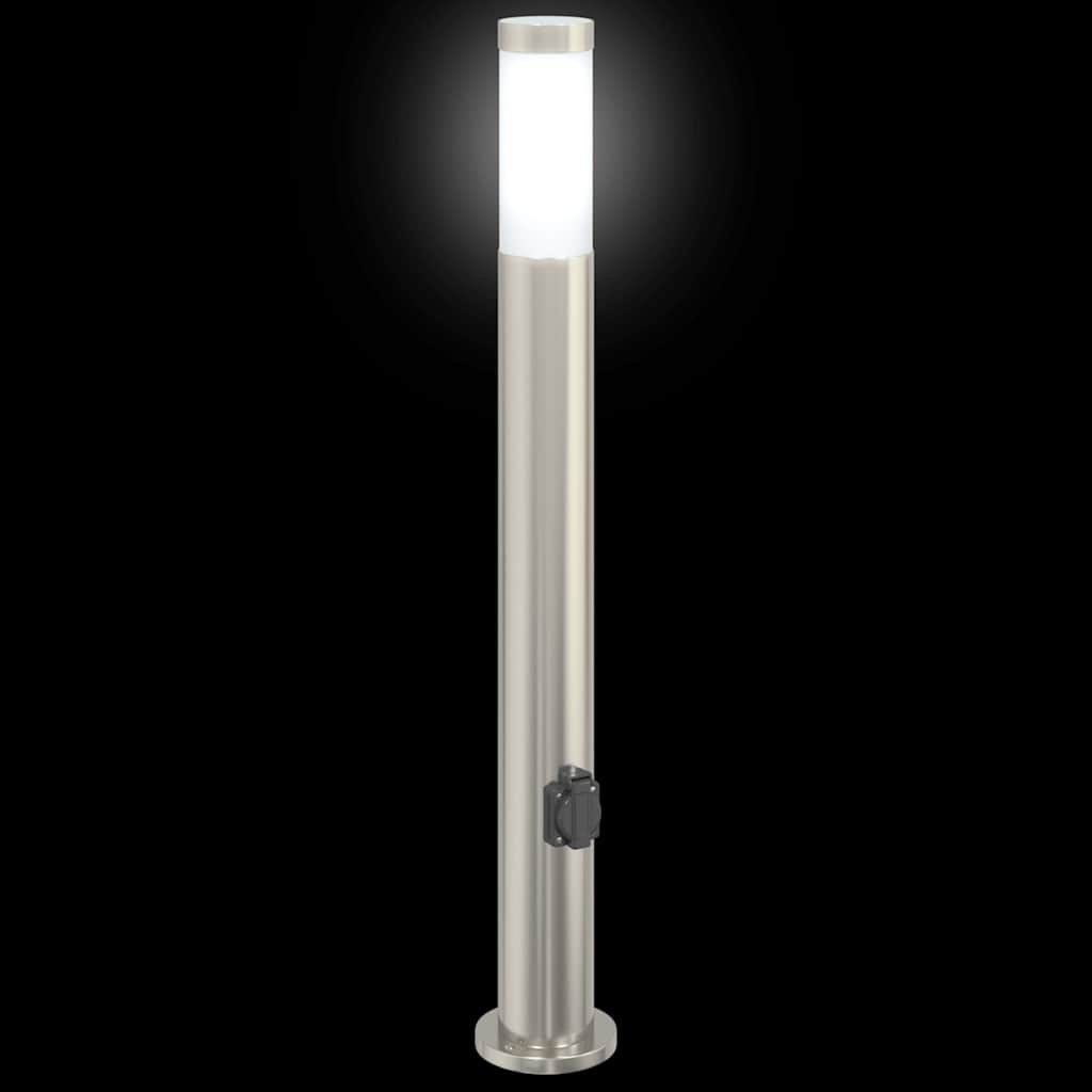 vidaXL Bollard Light with Outlet 80 cm Stainless Steel IP44