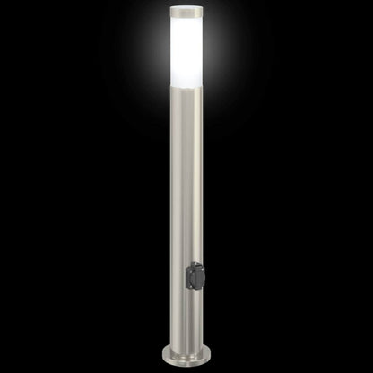 vidaXL Bollard Light with Outlet 80 cm Stainless Steel IP44