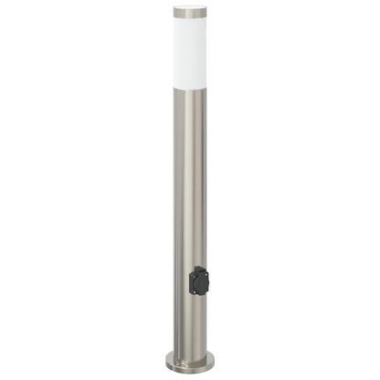 vidaXL Bollard Lights with Outlet 3pcs 80 cm Stainless Steel IP44