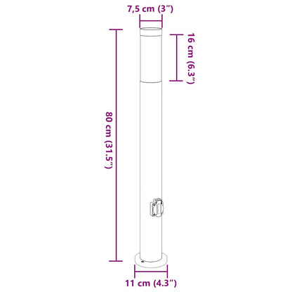 vidaXL Bollard Lights with Outlet 3pcs 80 cm Stainless Steel IP44