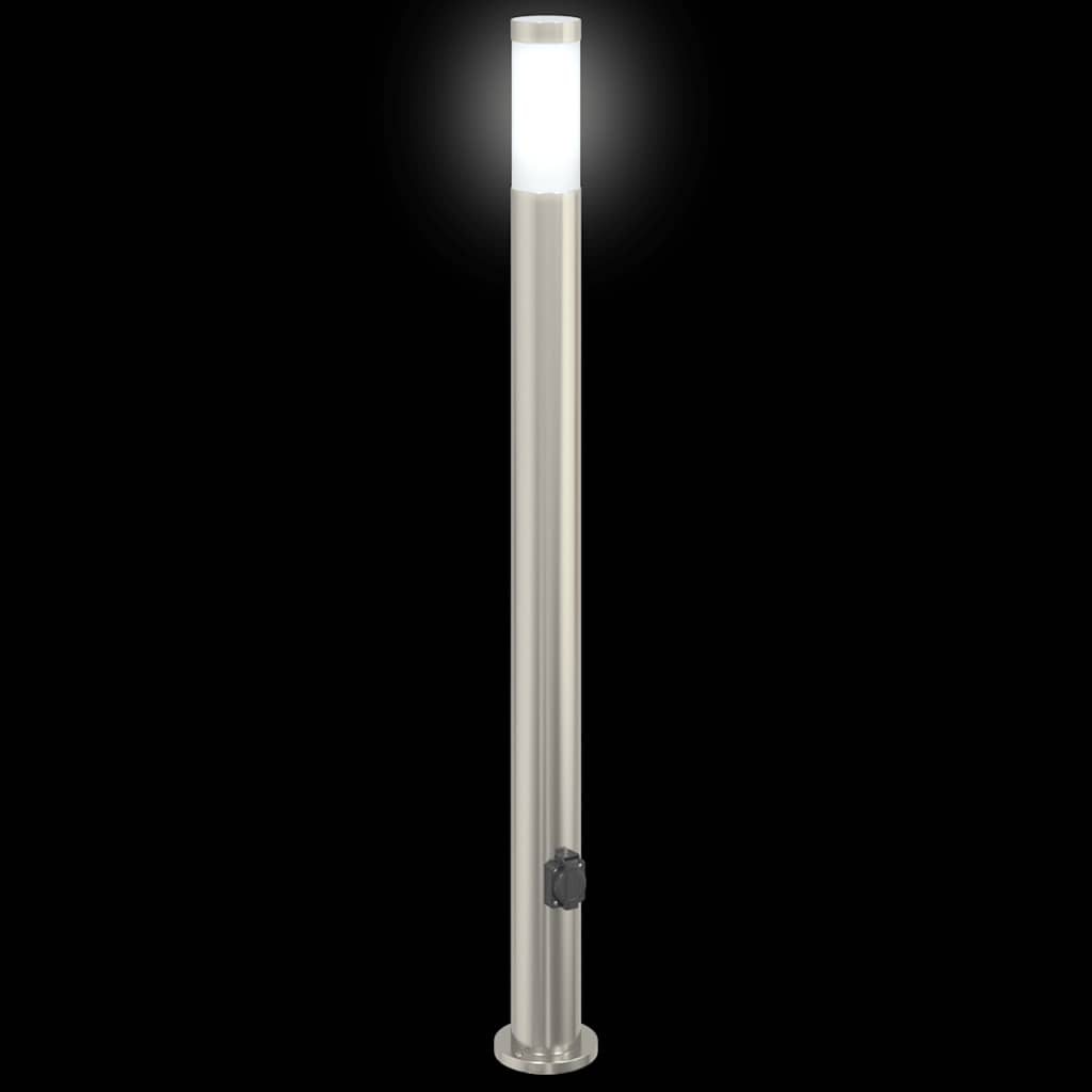 vidaXL Bollard Light with Outlet 110 cm Stainless Steel IP44