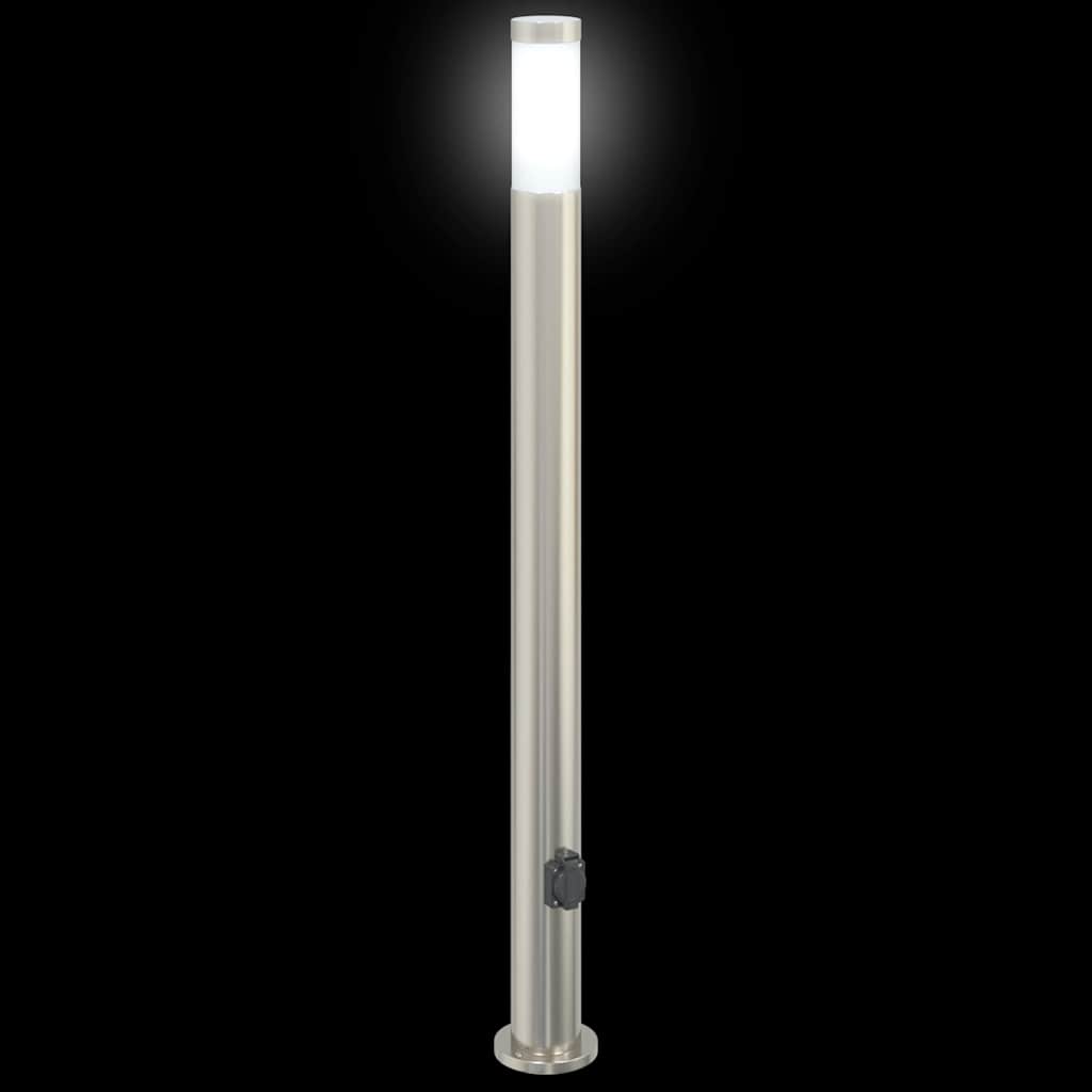 vidaXL Bollard Lights with Outlet 3pcs 110 cm Stainless Steel IP44