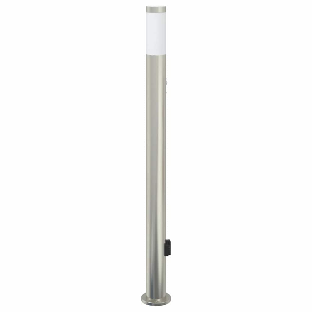 vidaXL Bollard Light with Sensor&Outlet 110 cm Stainless Steel IP44