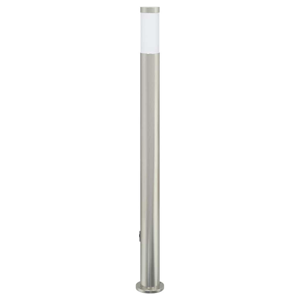 vidaXL Bollard Light with Sensor&Outlet 110 cm Stainless Steel IP44