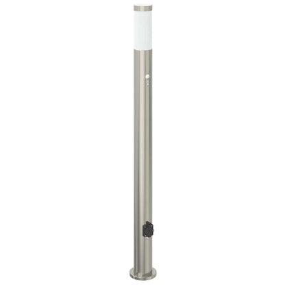 vidaXL Bollard Lights with Sensor&Outlet 3pcs 110 cm Stainless Steel IP44