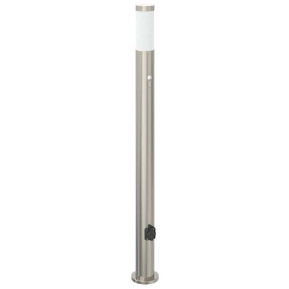 vidaXL Bollard Lights with Sensor&Outlet 3pcs 110 cm Stainless Steel IP44