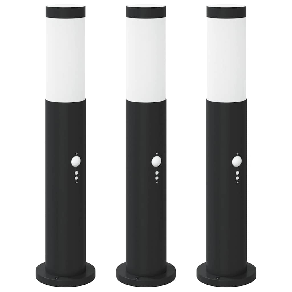 vidaXL Bollard Lights with Sensor 3pcs 50 cm Stainless Steel IP44