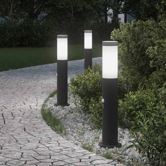 vidaXL Bollard Lights with Sensor 3pcs 50 cm Stainless Steel IP44
