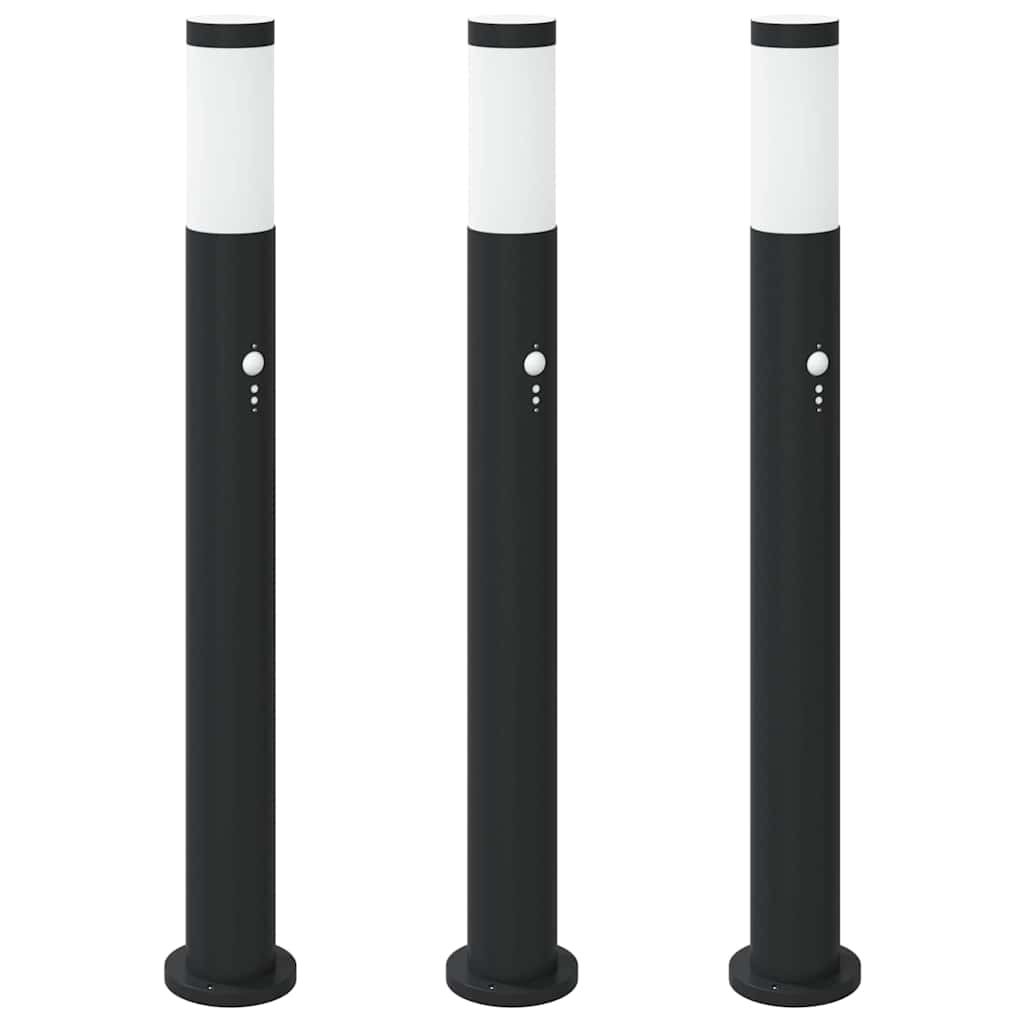 vidaXL Bollard Lights with Sensor 3pcs 80 cm Stainless Steel IP44