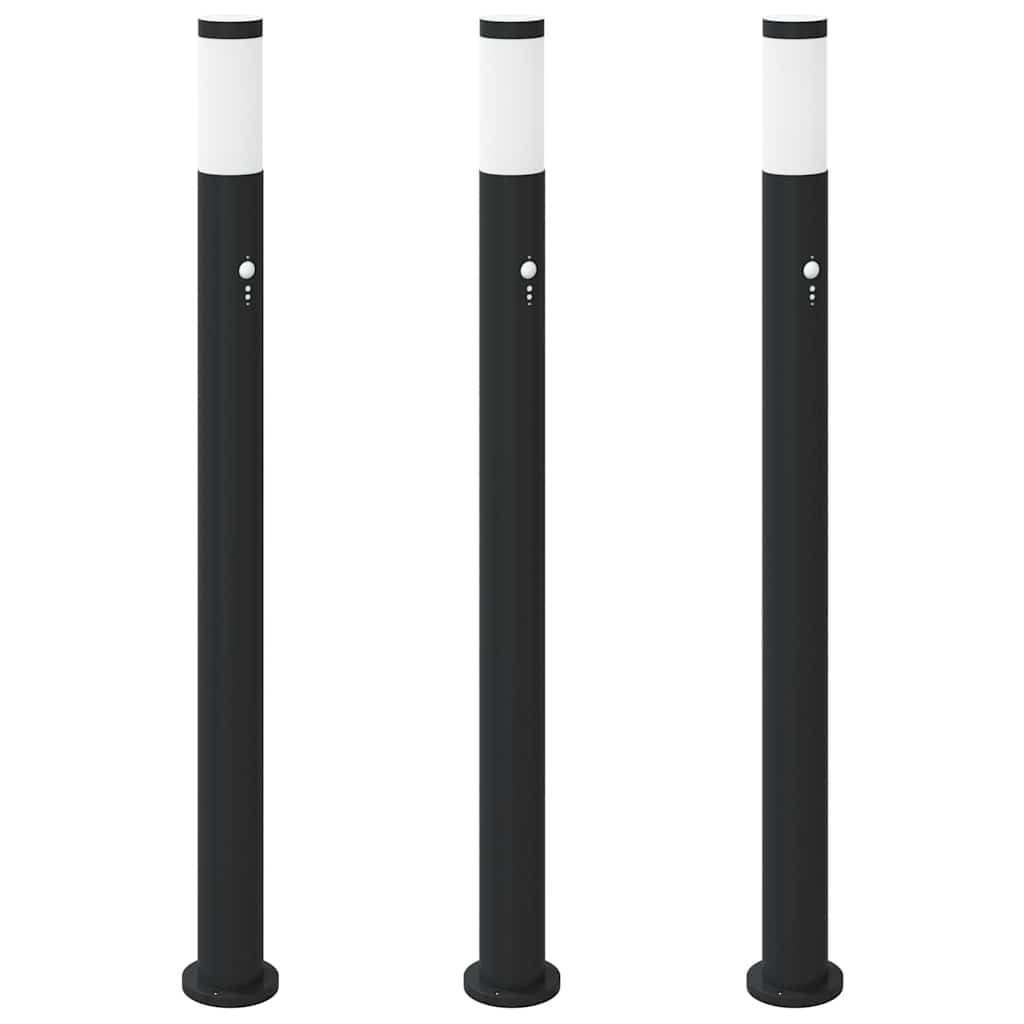 vidaXL Bollard Lights with Sensor 3pcs 110 cm Stainless Steel IP44