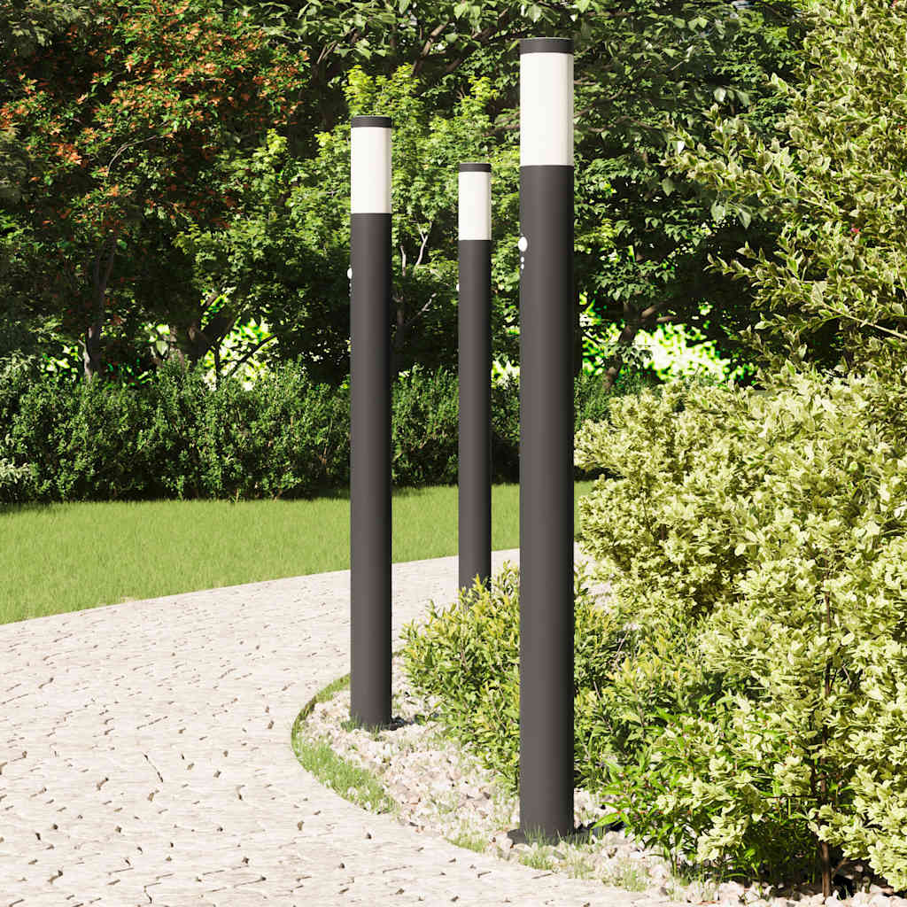 vidaXL Bollard Lights with Sensor 3pcs 110 cm Stainless Steel IP44