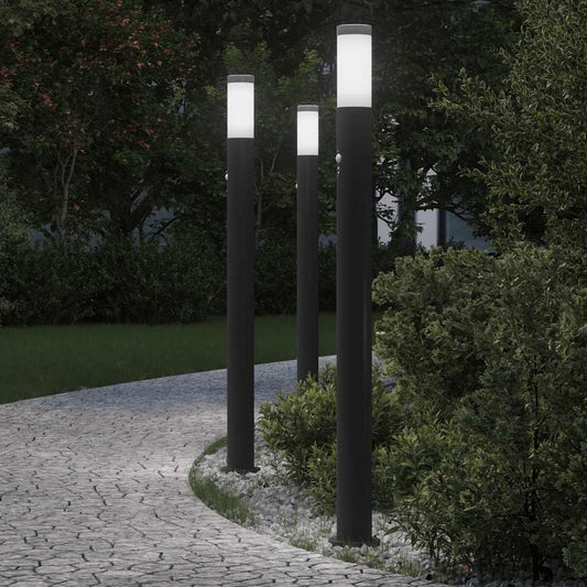 vidaXL Bollard Lights with Sensor 3pcs 110 cm Stainless Steel IP44