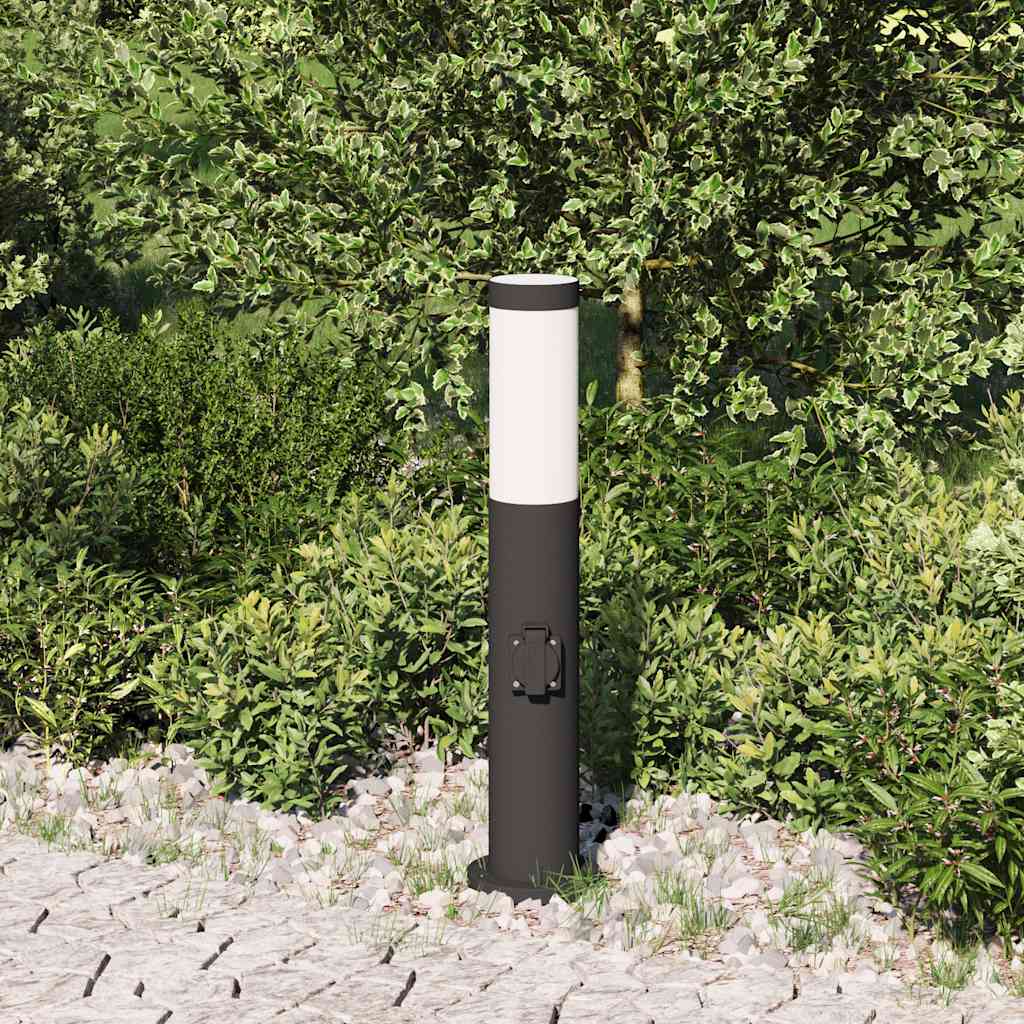vidaXL Bollard Light with Outlet 50 cm Stainless Steel IP44