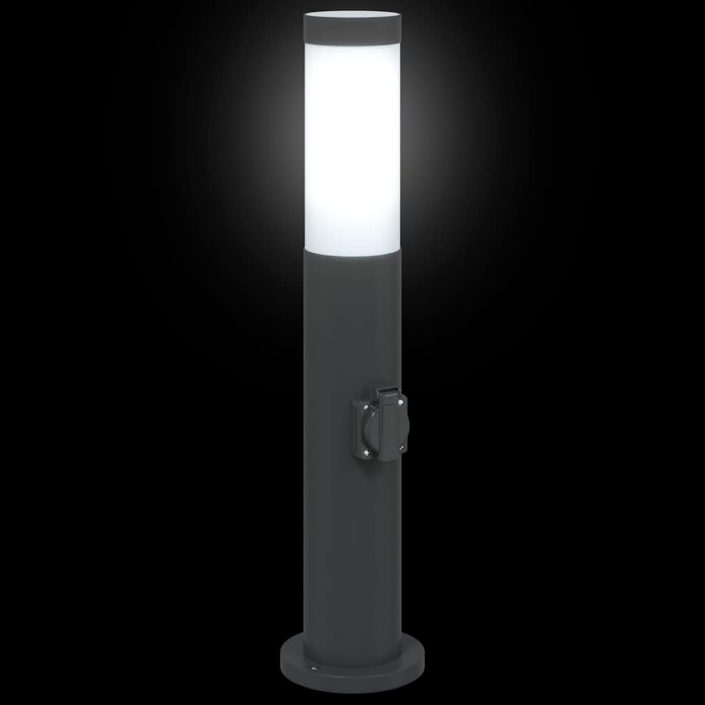 vidaXL Bollard Light with Outlet 50 cm Stainless Steel IP44