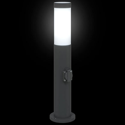 vidaXL Bollard Light with Outlet 50 cm Stainless Steel IP44