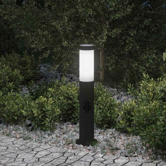 vidaXL Bollard Light with Outlet 50 cm Stainless Steel IP44