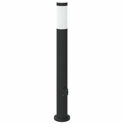 vidaXL Bollard Light with Outlet 80 cm Stainless Steel IP44