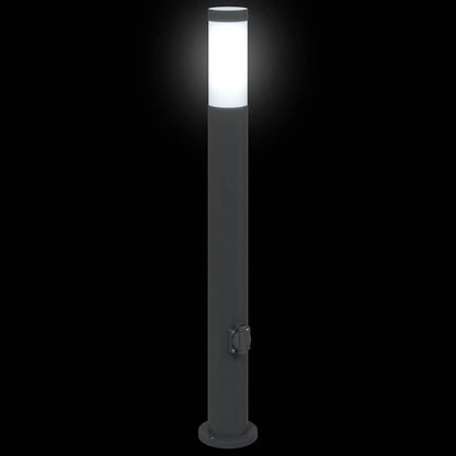 vidaXL Bollard Light with Outlet 80 cm Stainless Steel IP44