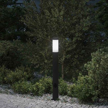 vidaXL Bollard Light with Outlet 80 cm Stainless Steel IP44