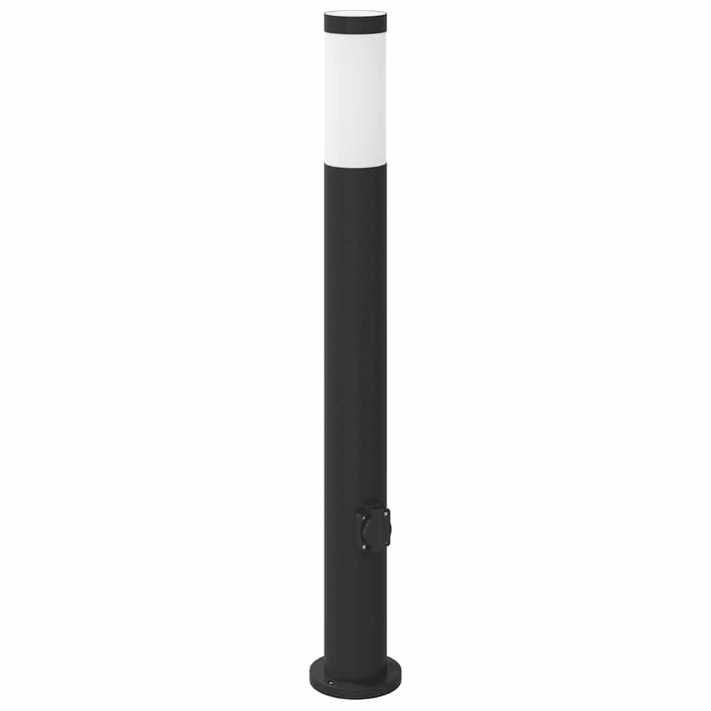 vidaXL Bollard Lights with Outlet 3pcs 80 cm Stainless Steel IP44
