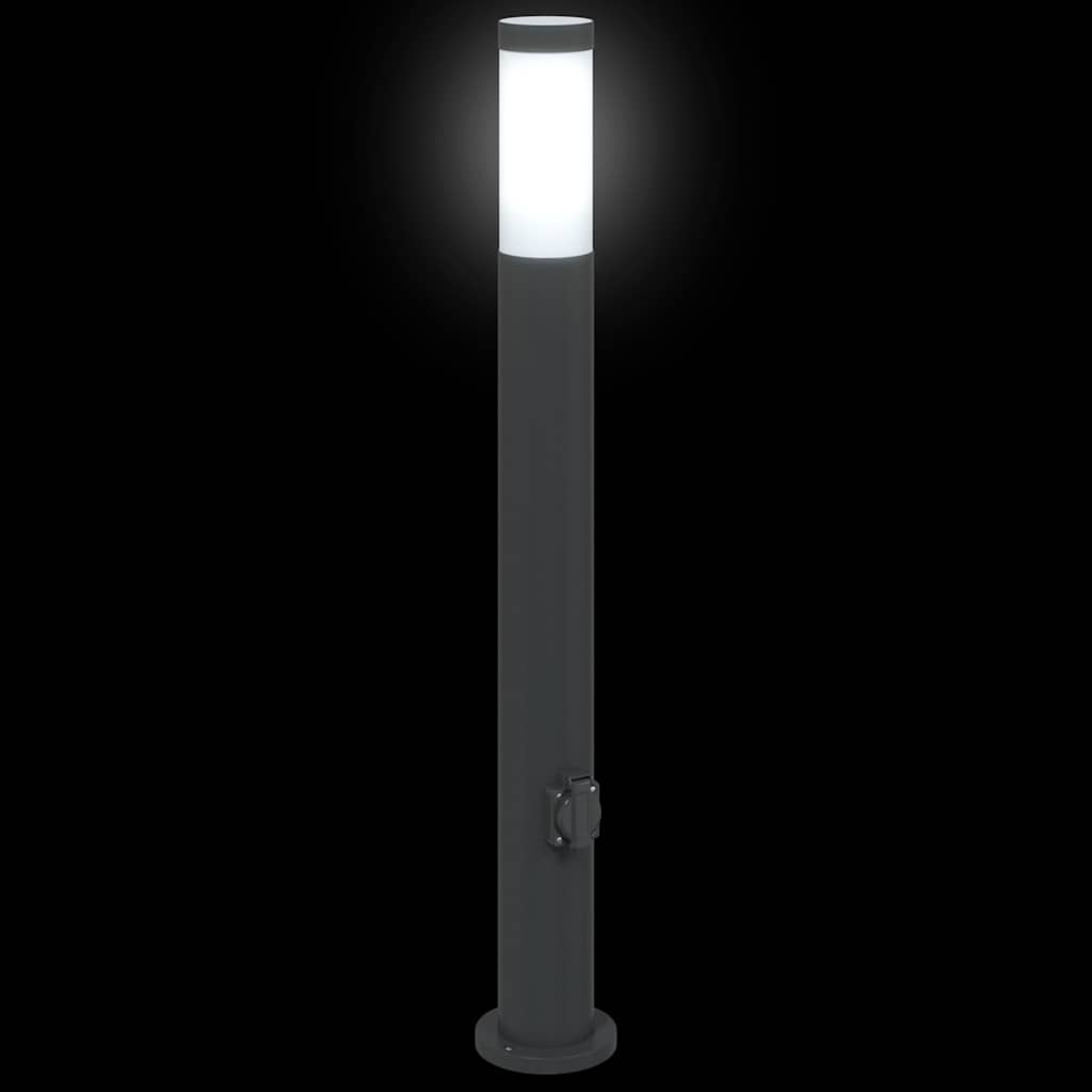 vidaXL Bollard Lights with Outlet 3pcs 80 cm Stainless Steel IP44