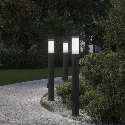 vidaXL Bollard Lights with Outlet 3pcs 80 cm Stainless Steel IP44