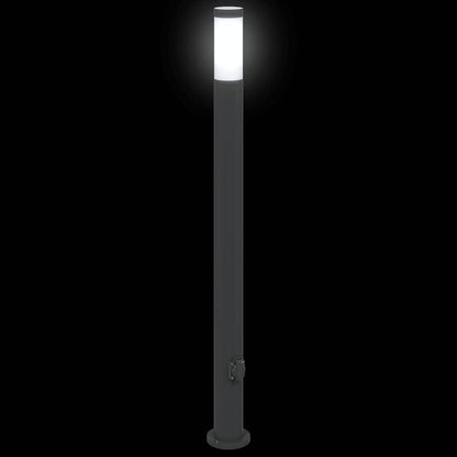 vidaXL Bollard Light with Outlet 110 cm Stainless Steel IP44