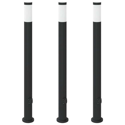 vidaXL Bollard Lights with Outlet 3pcs 110 cm Stainless Steel IP44
