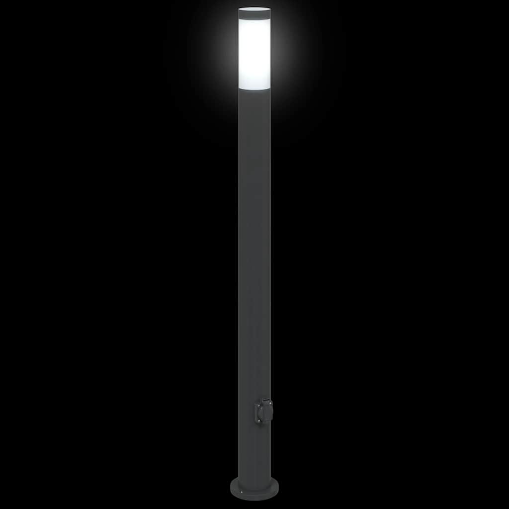 vidaXL Bollard Lights with Outlet 3pcs 110 cm Stainless Steel IP44