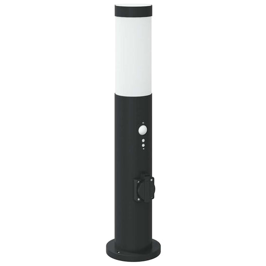 vidaXL Bollard Light with Sensor&Outlet 50 cm Stainless Steel IP44