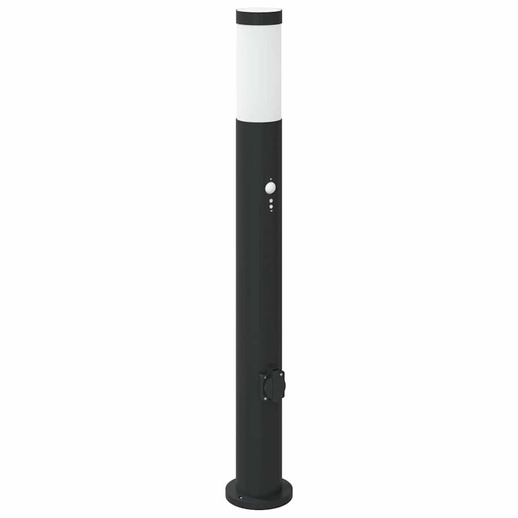 vidaXL Bollard Lights with Sensor&Outlet 3pcs 80 cm Stainless Steel IP44