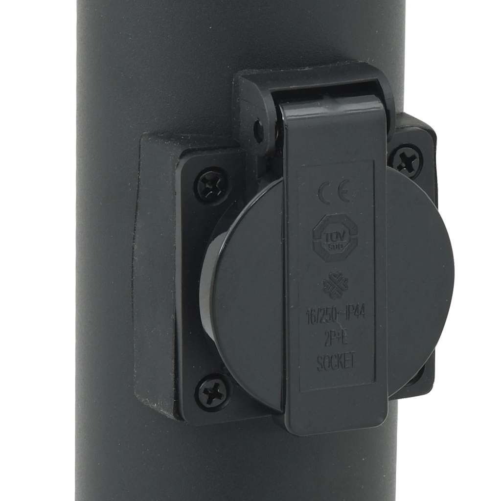 vidaXL Bollard Lights with Sensor&Outlet 3pcs 80 cm Stainless Steel IP44
